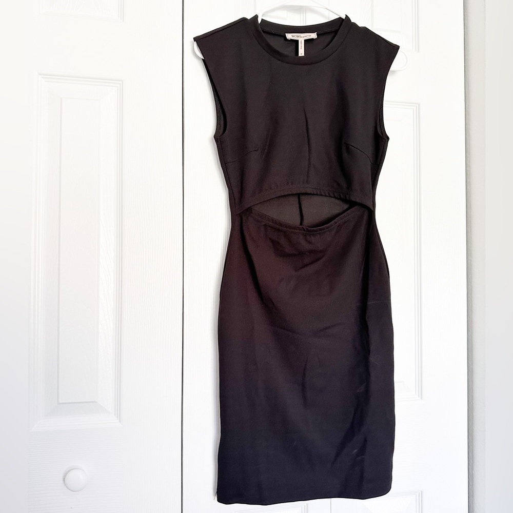 NEW BCBG little black dress with cutout. Size: XS